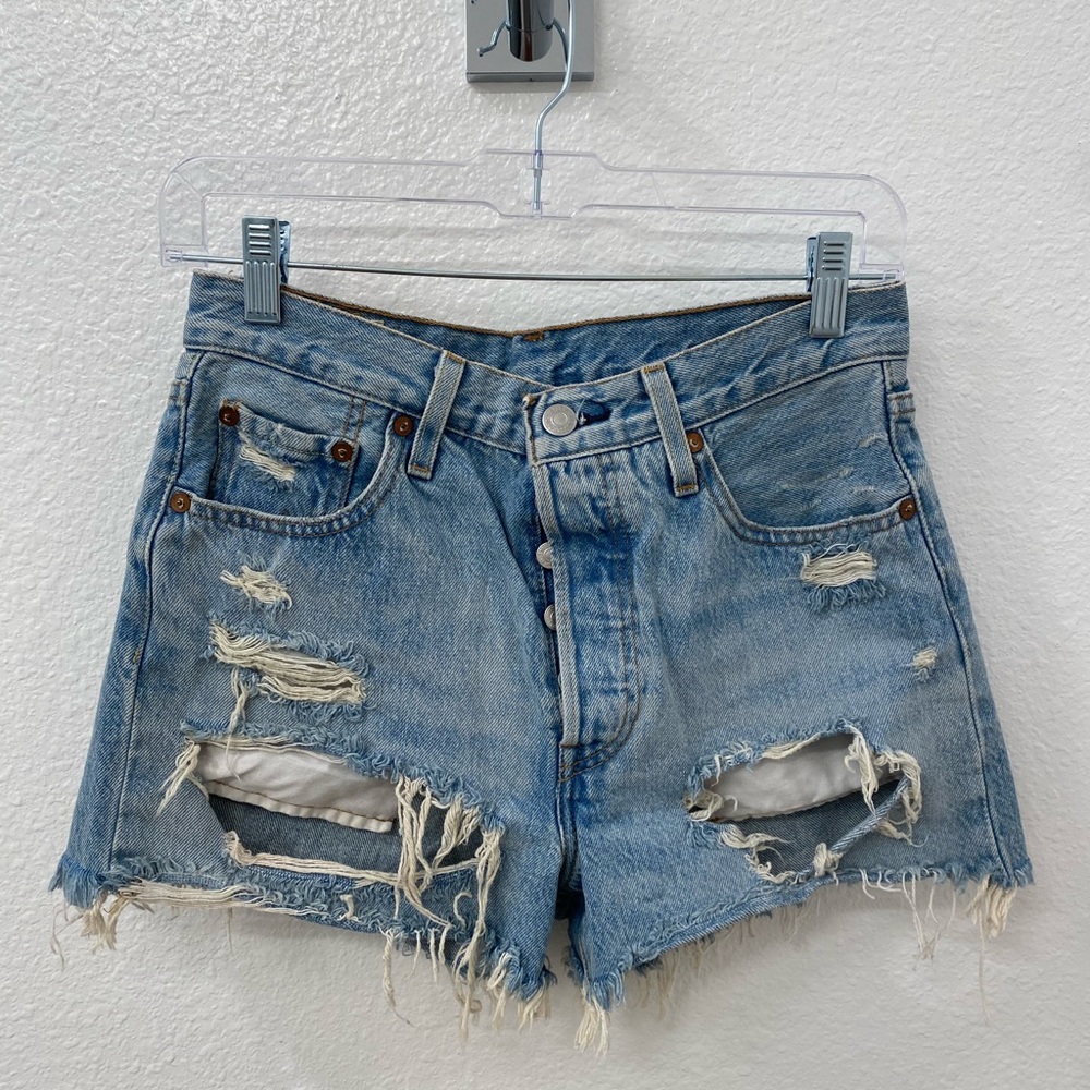 Levis distress denim jeans shorts 25